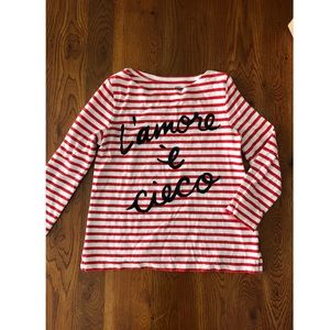 JCrew Striped Graphic Tee